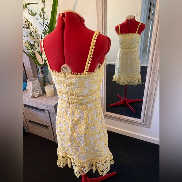 Size 10  - Forever New soft yellow embroidered summer dress - Picture 5 of 12
